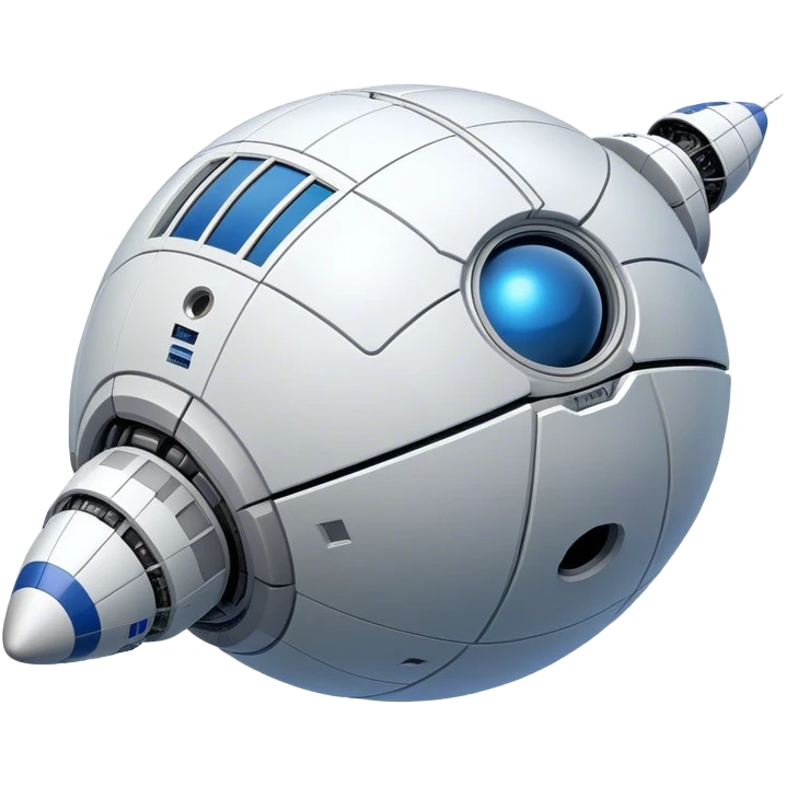 a realistic, spherical spaceship shaped like a ball, with a smooth surface and realistic details. Like a cst-100 spaceship. emoji