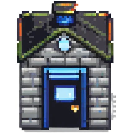 tiny simple police station building icon, modern colors, minimal details, small size emoji