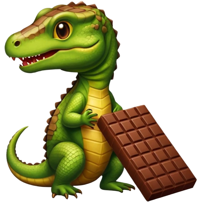 Reptile  eating chocolate emoji