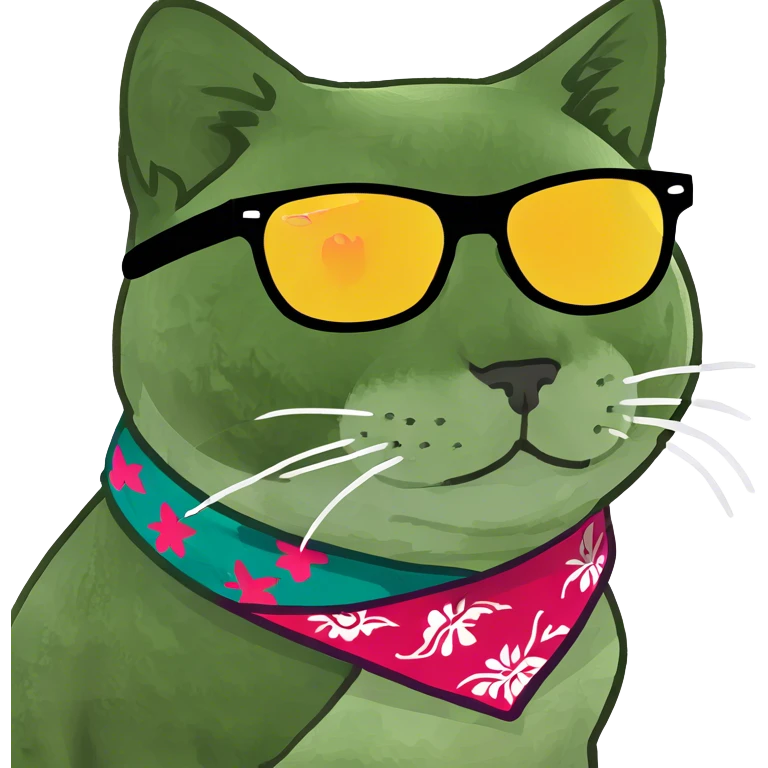  White Cat  with sunglasses emoji