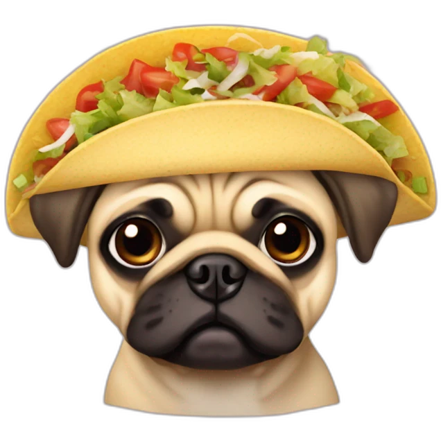 Pug dog in tacos emoji