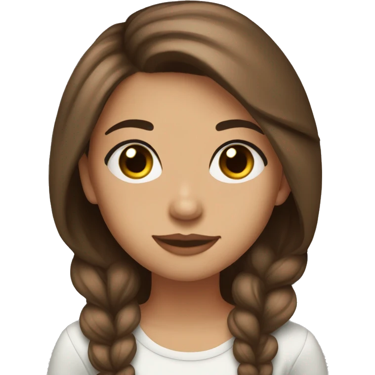 Girl,brown tall hair and brown eyes,long lashes ‘drink tea emoji