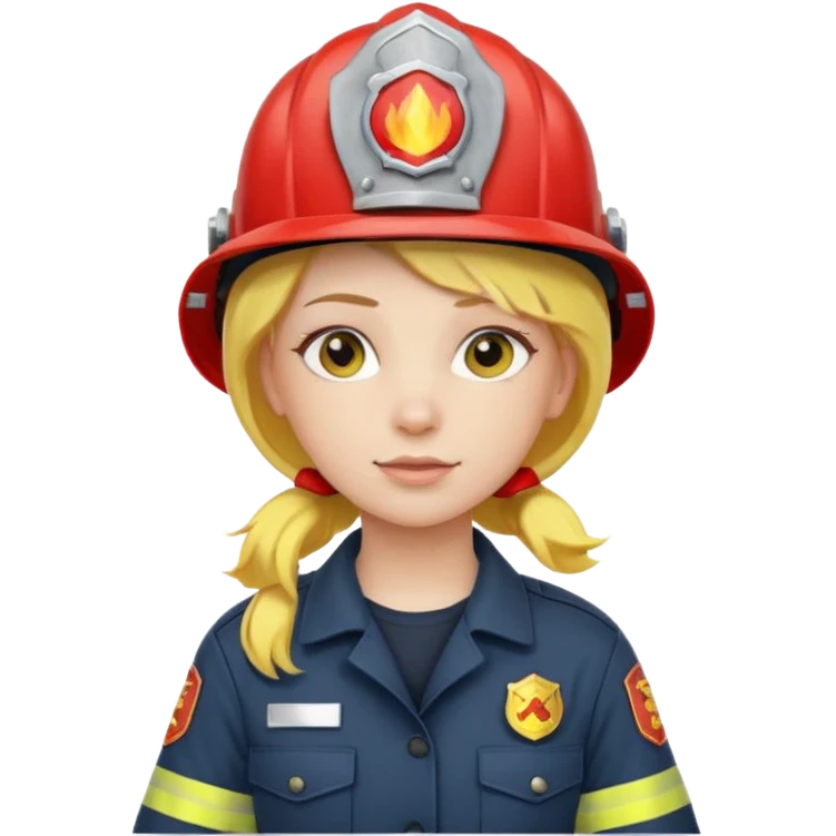 girl fireman with yellow hair emoji