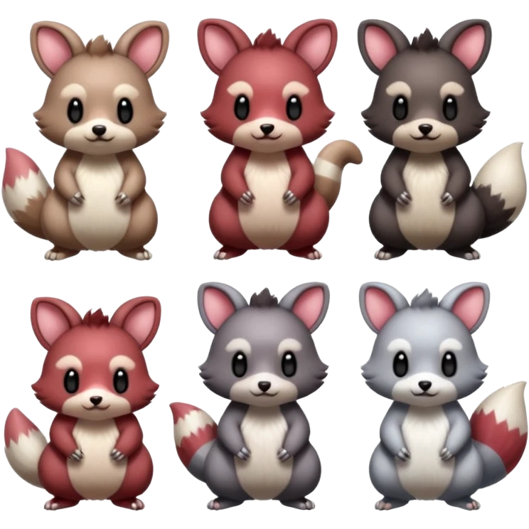 Teddiursa-Minccino-Furret-Obstagoon-fusion  emoji