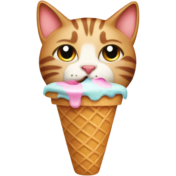 Cat eating ice cream emoji