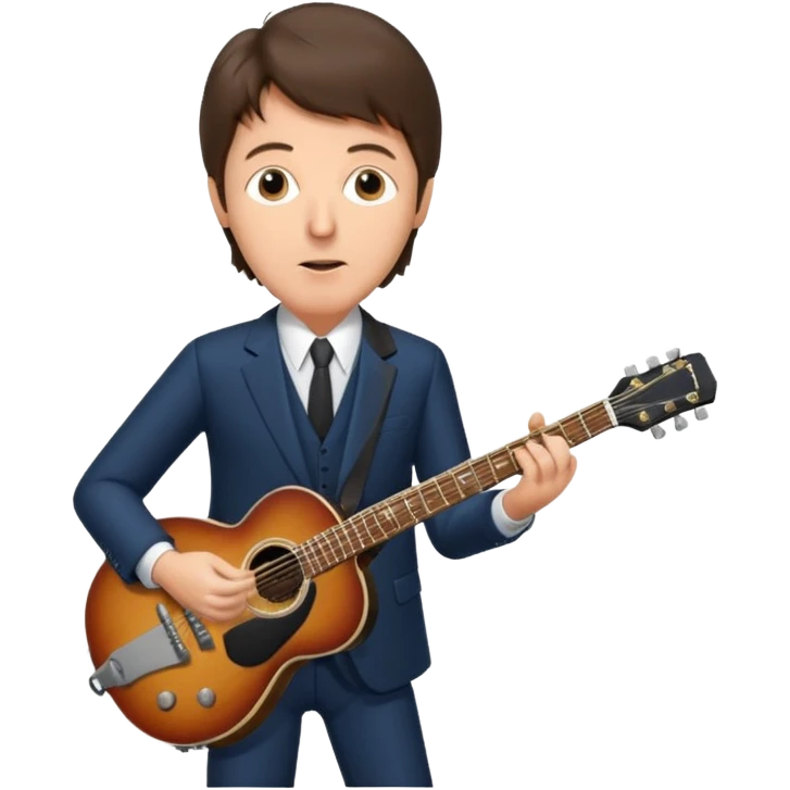 Paul McCartney playing guitar suit emoji