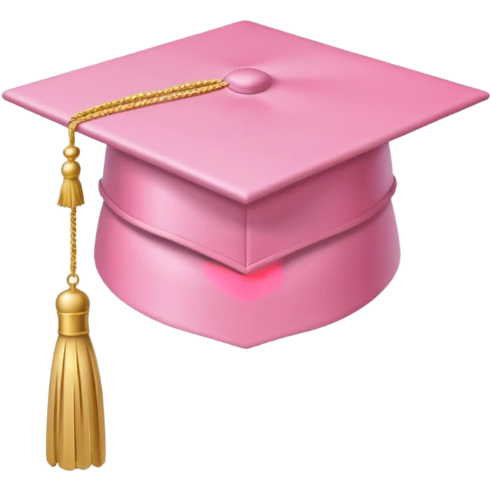 Light pink graduation hat with light gold tassel  emoji
