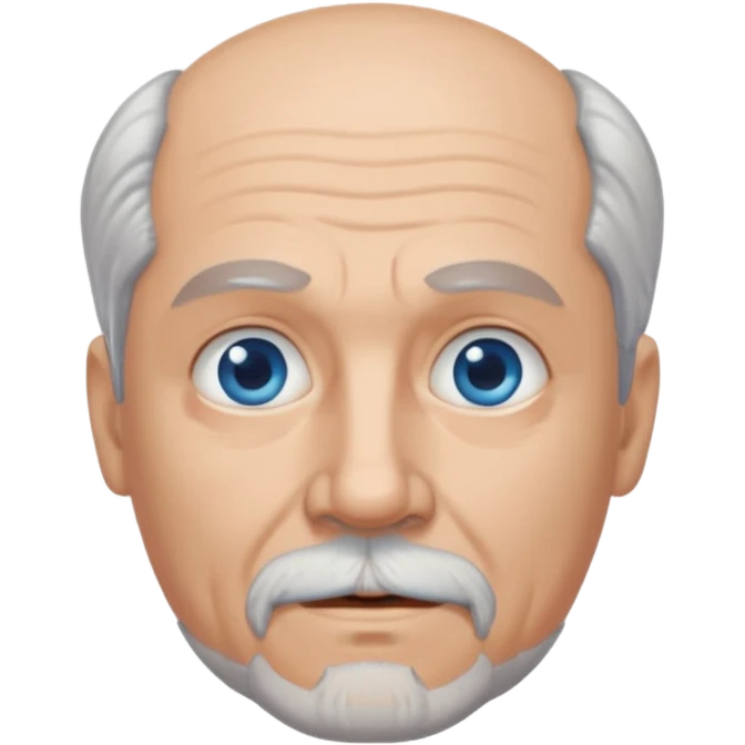70 year old man with goatee and thinning hair emoji