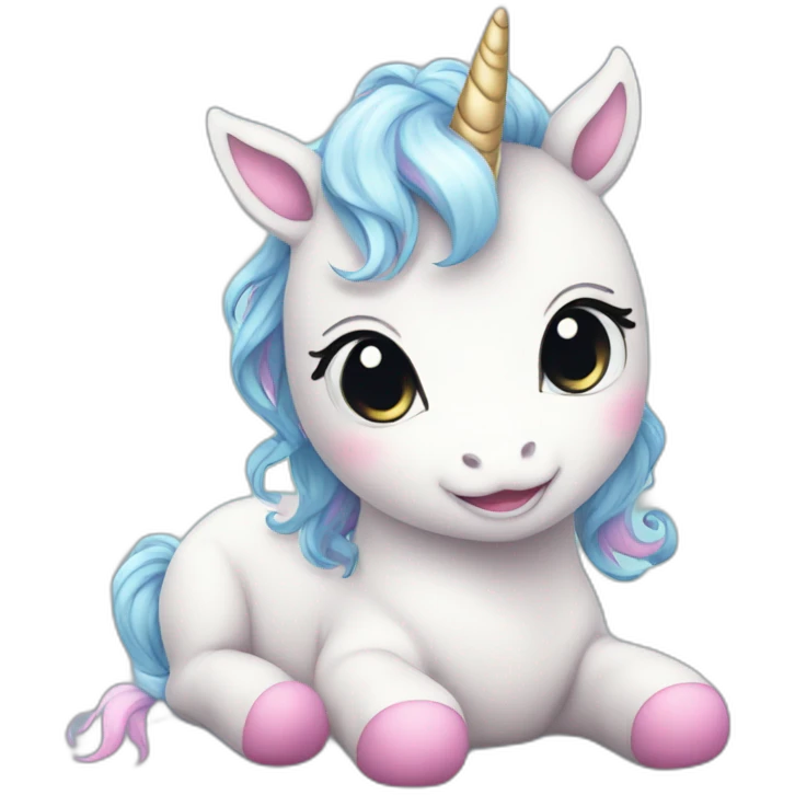 Cute anime baby unicorn emoji