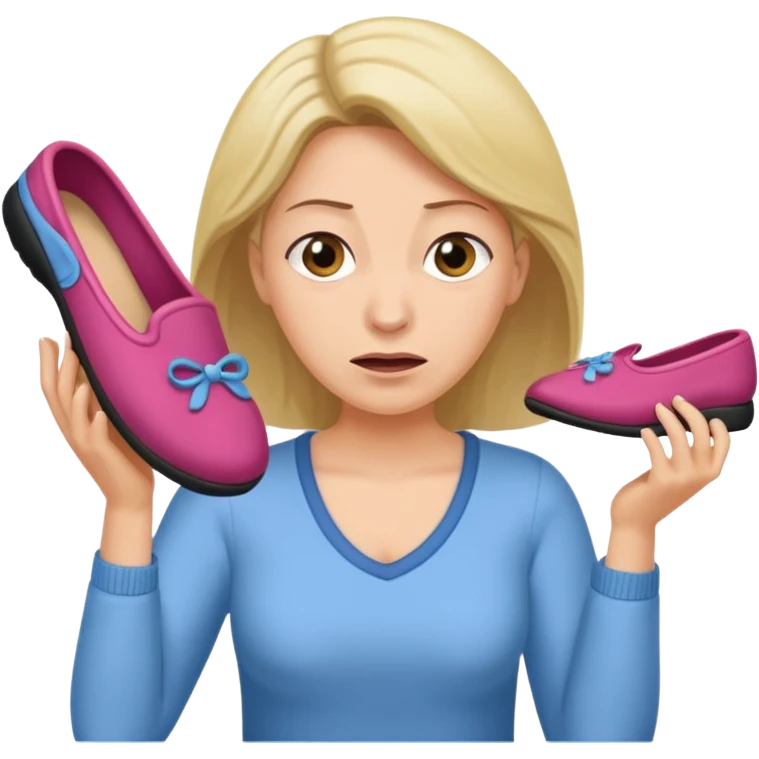 A mom throwing a slipper emoji