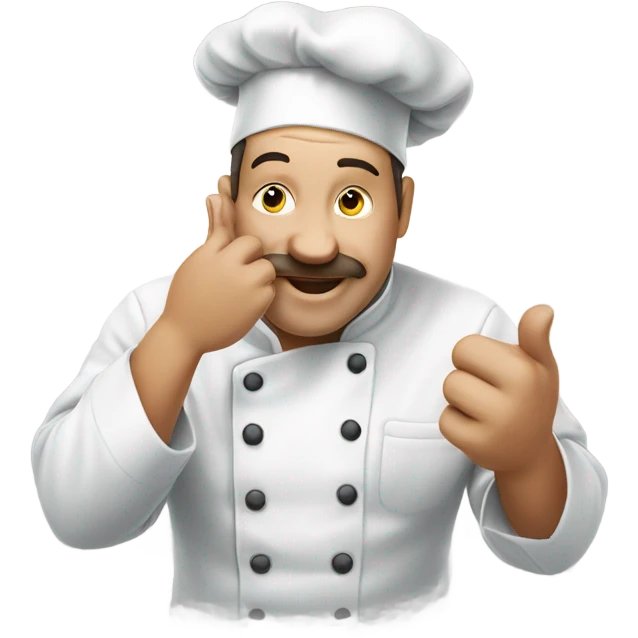 Chef kissing his fingers after making a good meal emoji