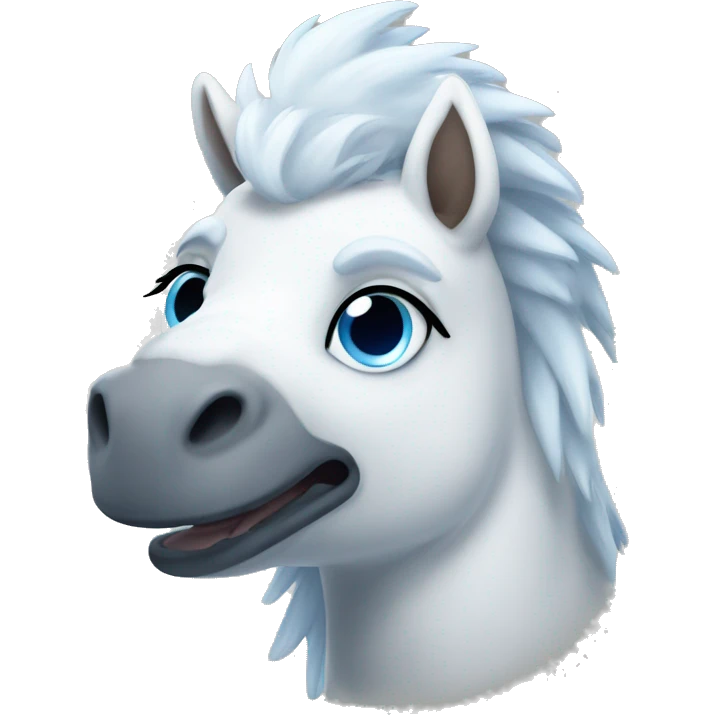 White hippogriff withe blue eyes emoji