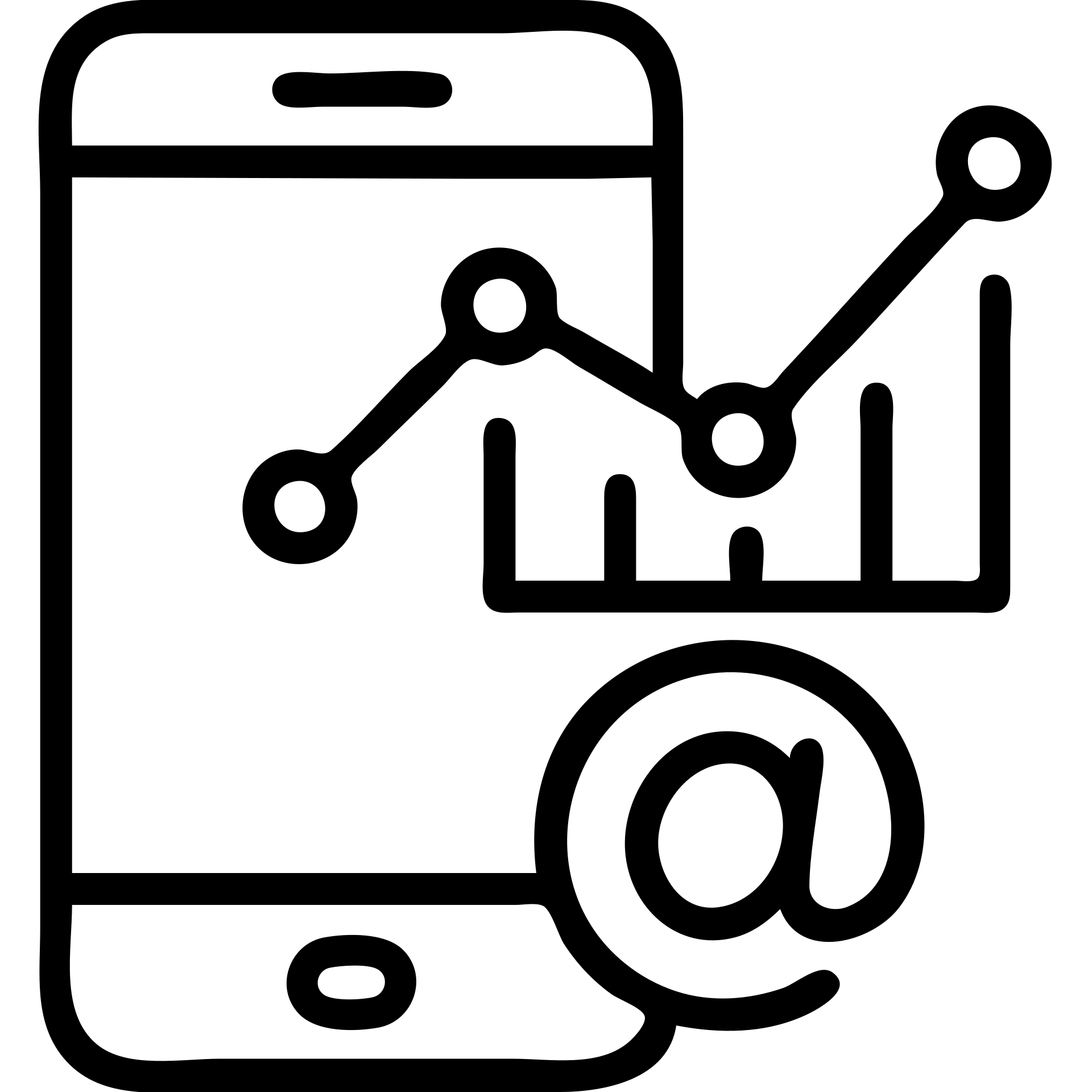 digital marketing, outlined icon style, features smartphone, analytics chart, and email symbol emoji
