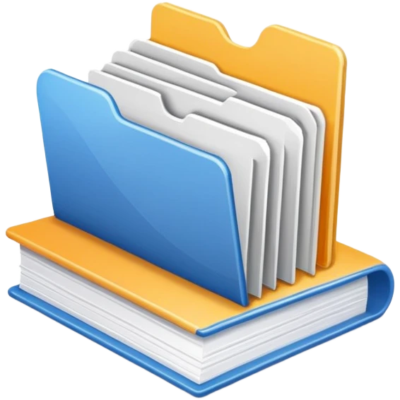Desktop application folder structure with nested folders and files emoji