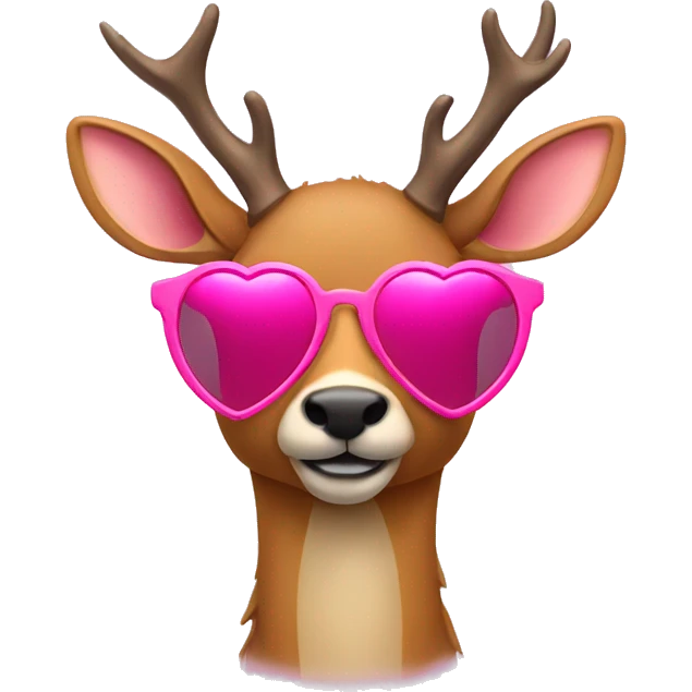 deer wearing pink heart sunglasses emoji