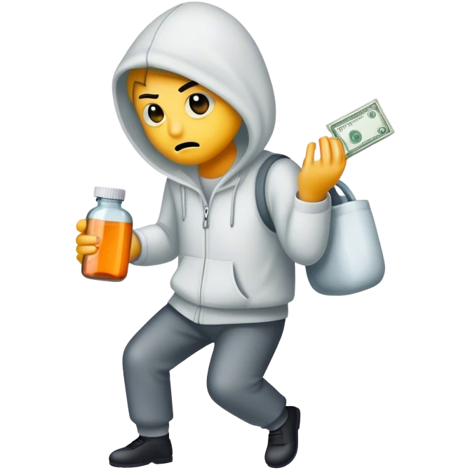 Stealing drugs emoji