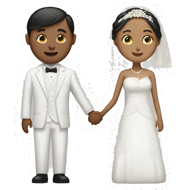 the bride and groom of the East holding hands emoji