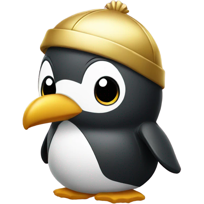 Gold penguin emoji