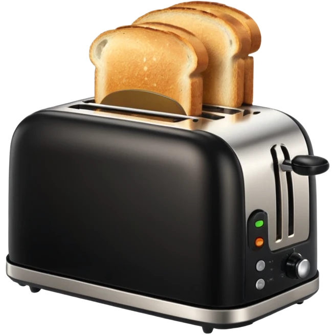 black toaster with bread emoji