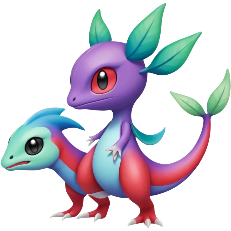 Purple-red-blue-white-gradients Meloetta-Larvitar-Axew-Grovyle-Pokémon-Fakémon-creature emoji