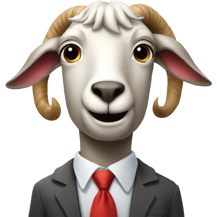 Man with goat head wearing a tie emoji