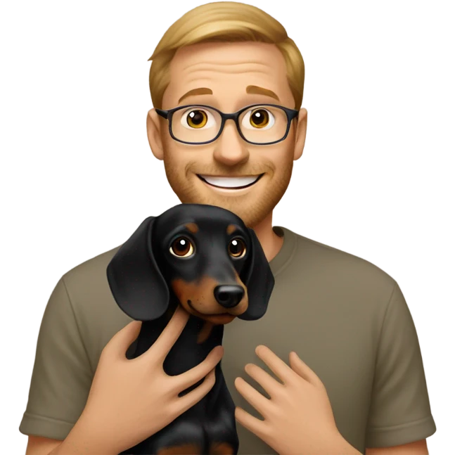 Black dachsund with me emoji