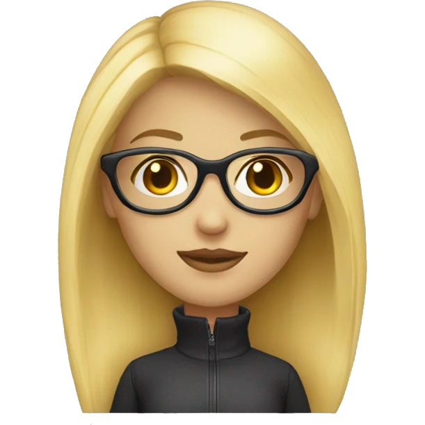 Fille blonde a lunette emoji