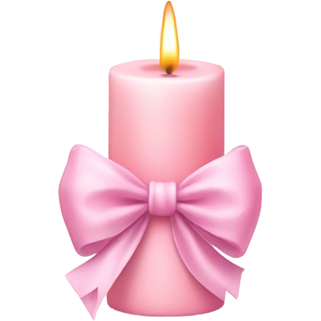 pastel pink candle with bow  emoji