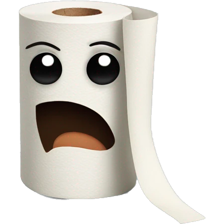 scared toilet paper roll emoji