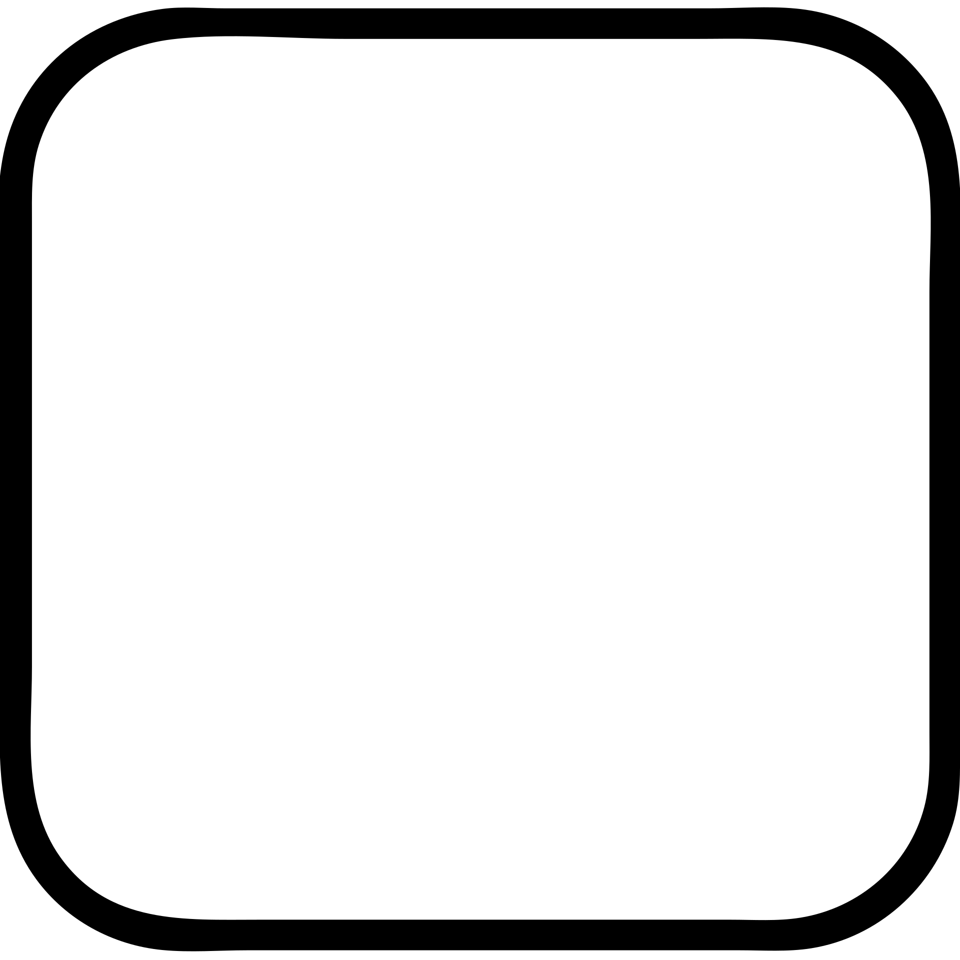 stylized icon of a white square with very soft rounded corners and an outward black ombre border, no text emoji