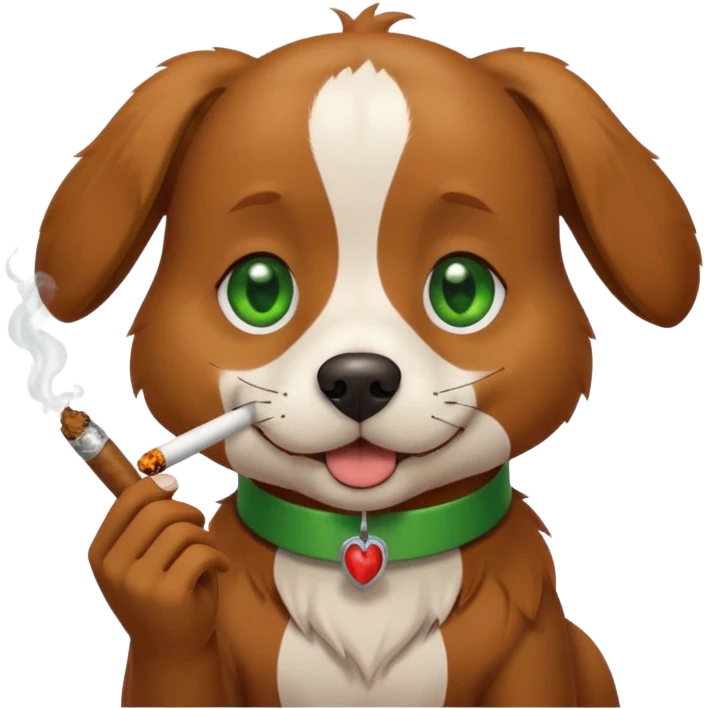 Dog smoking a joint  emoji