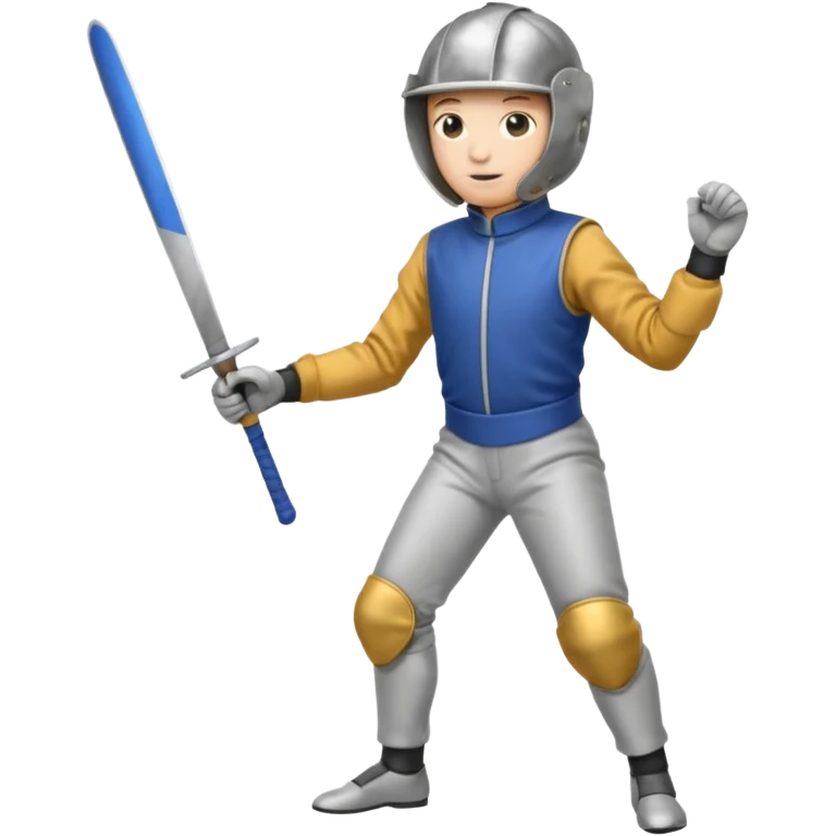 A person wearing fencing equipment from head to toe emoji