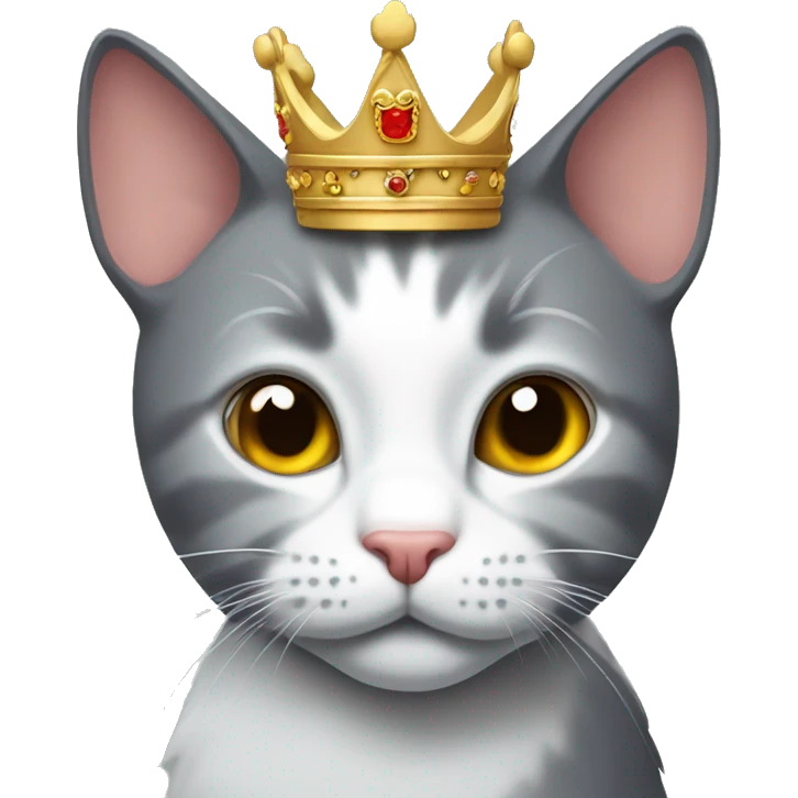 Un gato con una corona de rey emoji