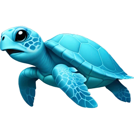 Baby Blue sea turtle emoji