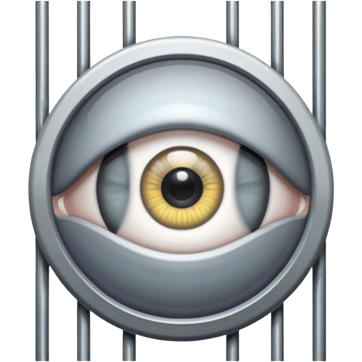 Large eye behind metal bars. emoji