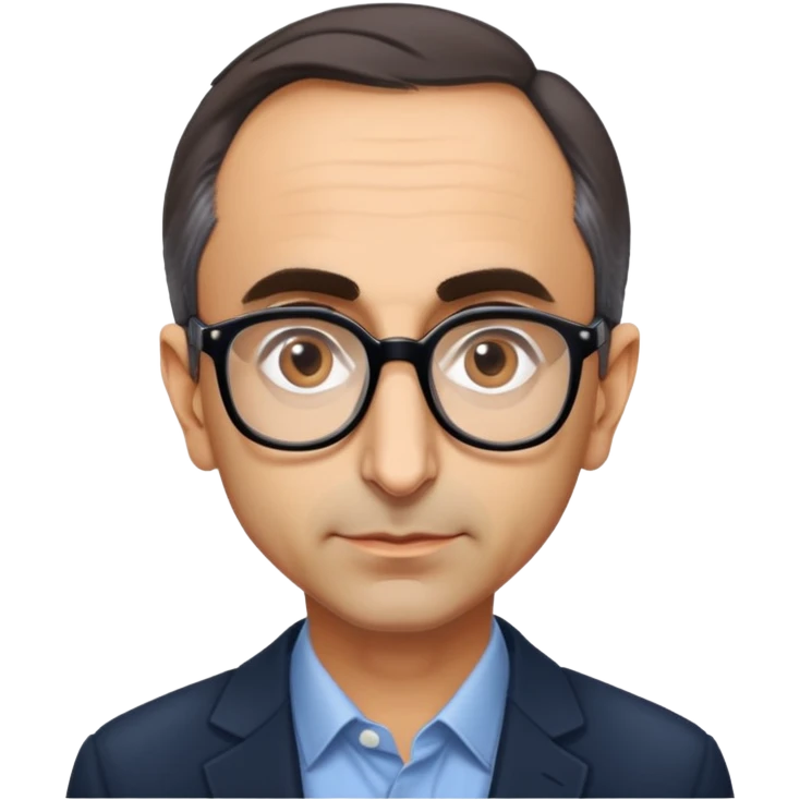 portrait of Eric Zemmour, with glasses emoji