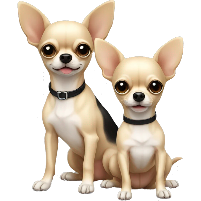 two chihuahua dogs beige and black emoji