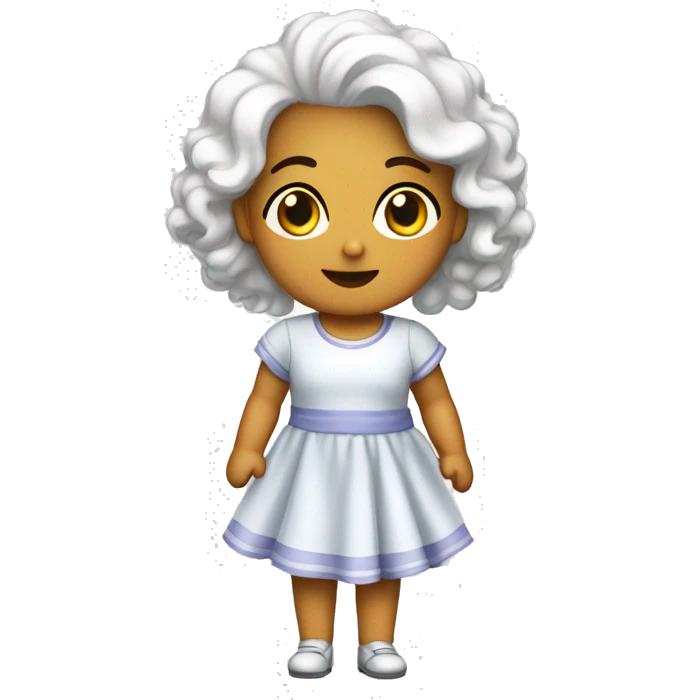 Poddle blanco con vestido emoji