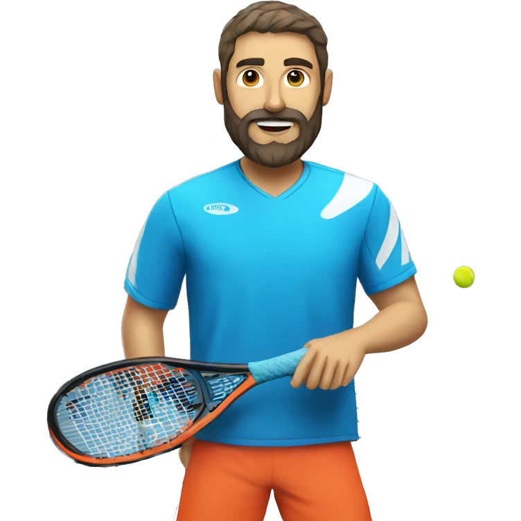 padel player with beard emoji