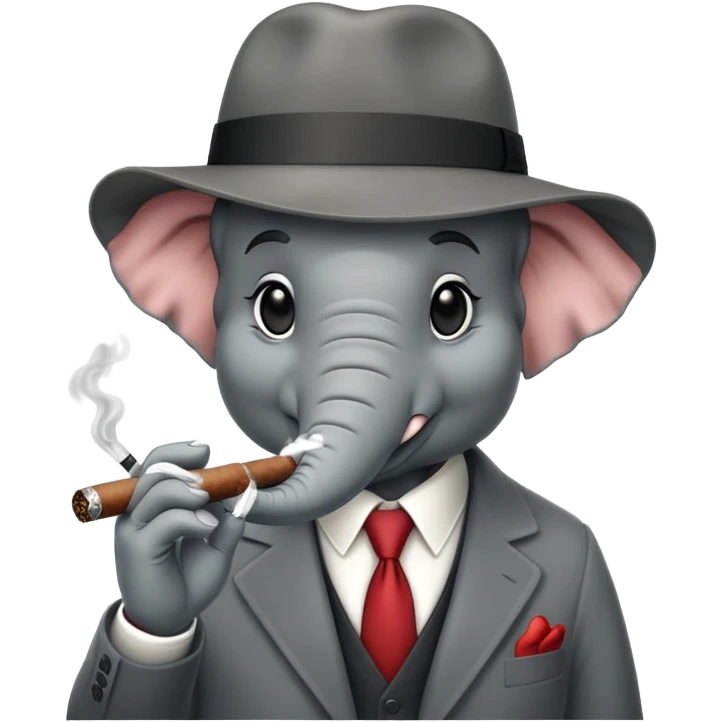 elephant mafia boss with hat and cigar emoji