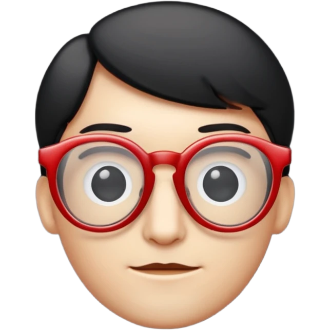 Red Glasses with subtle shine and curved frame edges. emoji