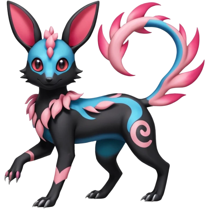 Salandit-Bayleaf-Sylveon-Umbreon-fusion-Pokémon-hybrid-creature  emoji