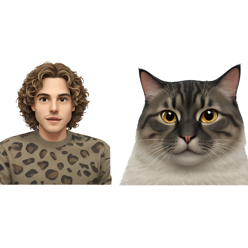 realistic cat portrait on white emoji