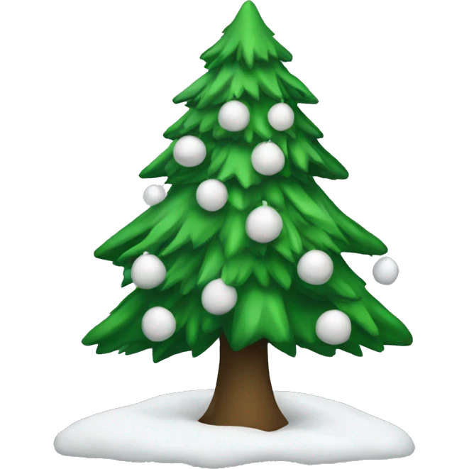 christmas tree with white decorations emoji