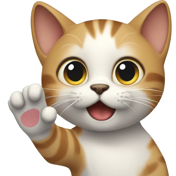 cat waving hand
 emoji