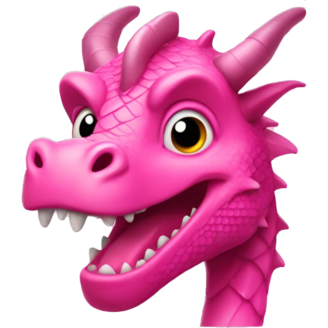 Pink dragon with bang emoji