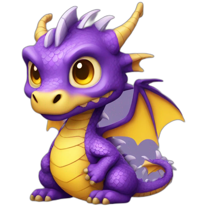 purple dragon with yellow eyes wearing wizard clothes emoji