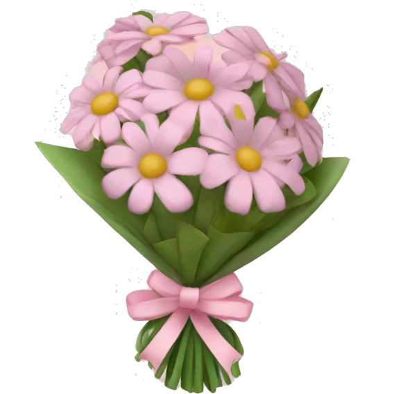 wildflower bouquet wrapped in a light pink bow  emoji