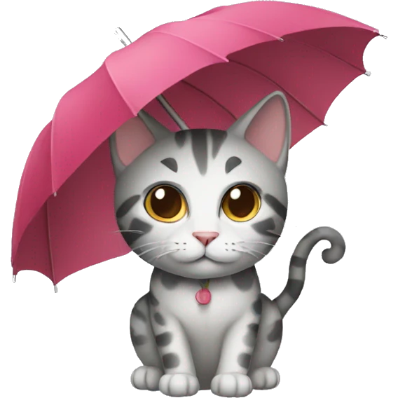 a cat with umbrella emoji