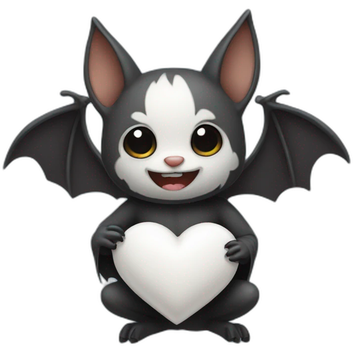 bat holding white heart emoji